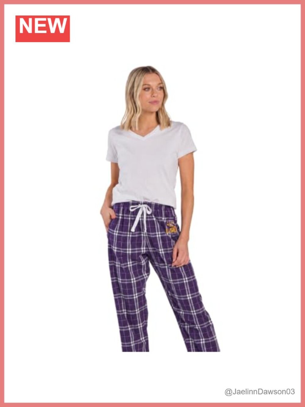 NCAA LSU Tigers Flannel Pajama Pants Relaxed Straight Sleep Lounge Bottoms